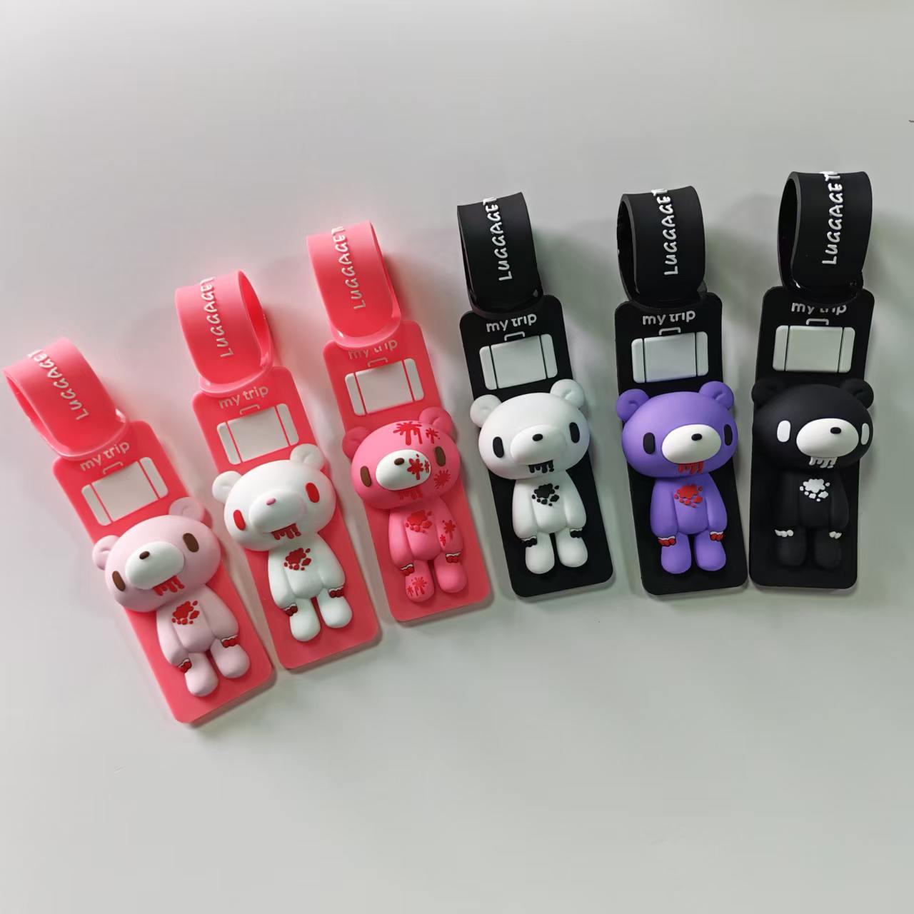 Tablet Cute Accessories - علامة أمتعة سيليكون بتصميم دب كرتوني