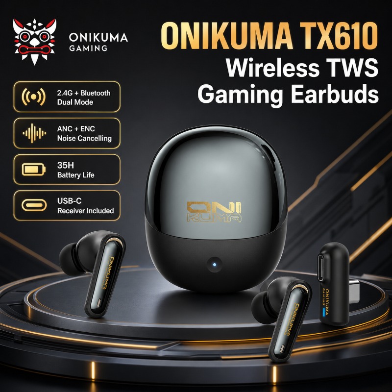 Wired Earphone Lightning - سماعات ألعاب لاسلكية ONIKUMA TX610 ثنائية