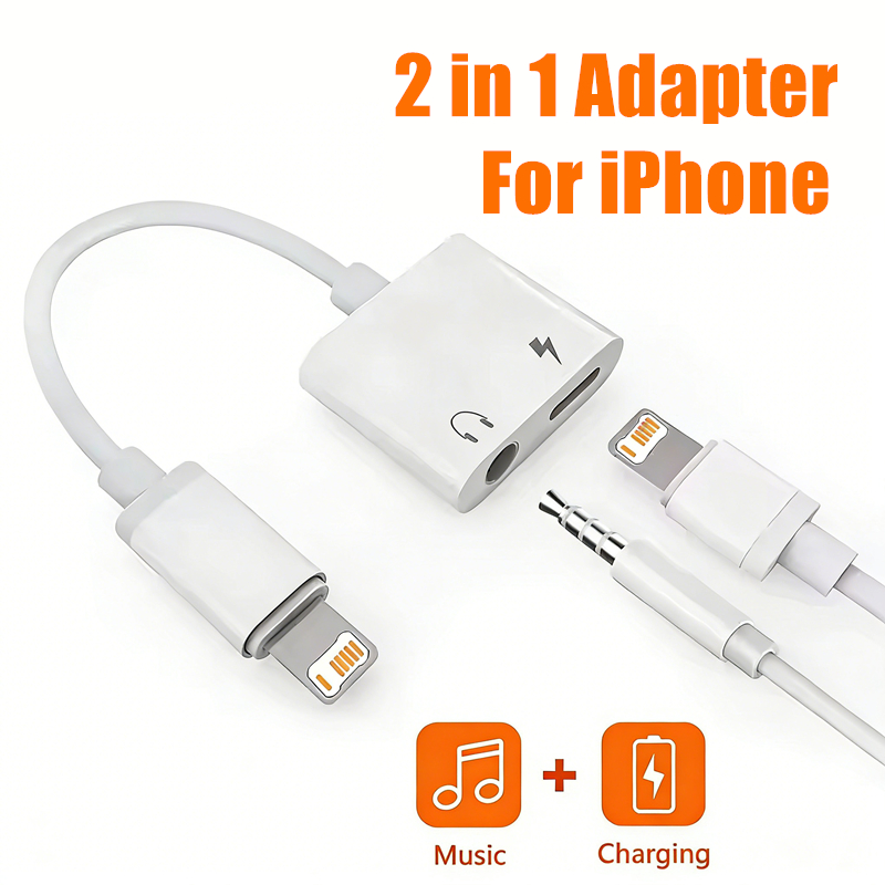 Wired Earphone Lightning - محول شحن وصوت 2 في 1
