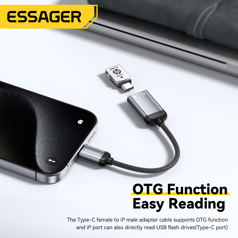 Essager Type-C كابل محول الصوت - مراجعة Wired Earphone Lightning وسعره