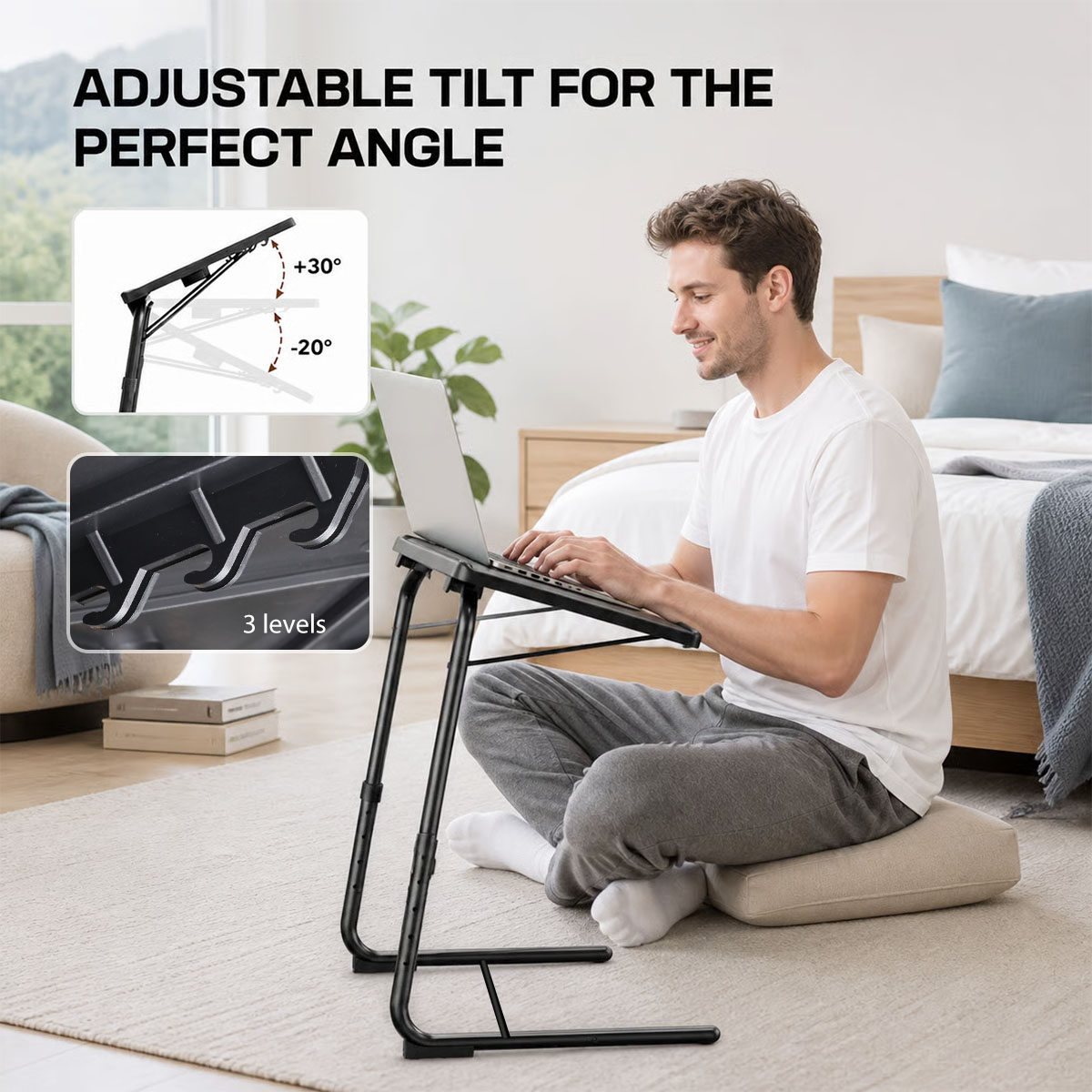 طاولة سرير قابلة للتعديل للكمب - مراجعة Tablet Lap Desk وسعره