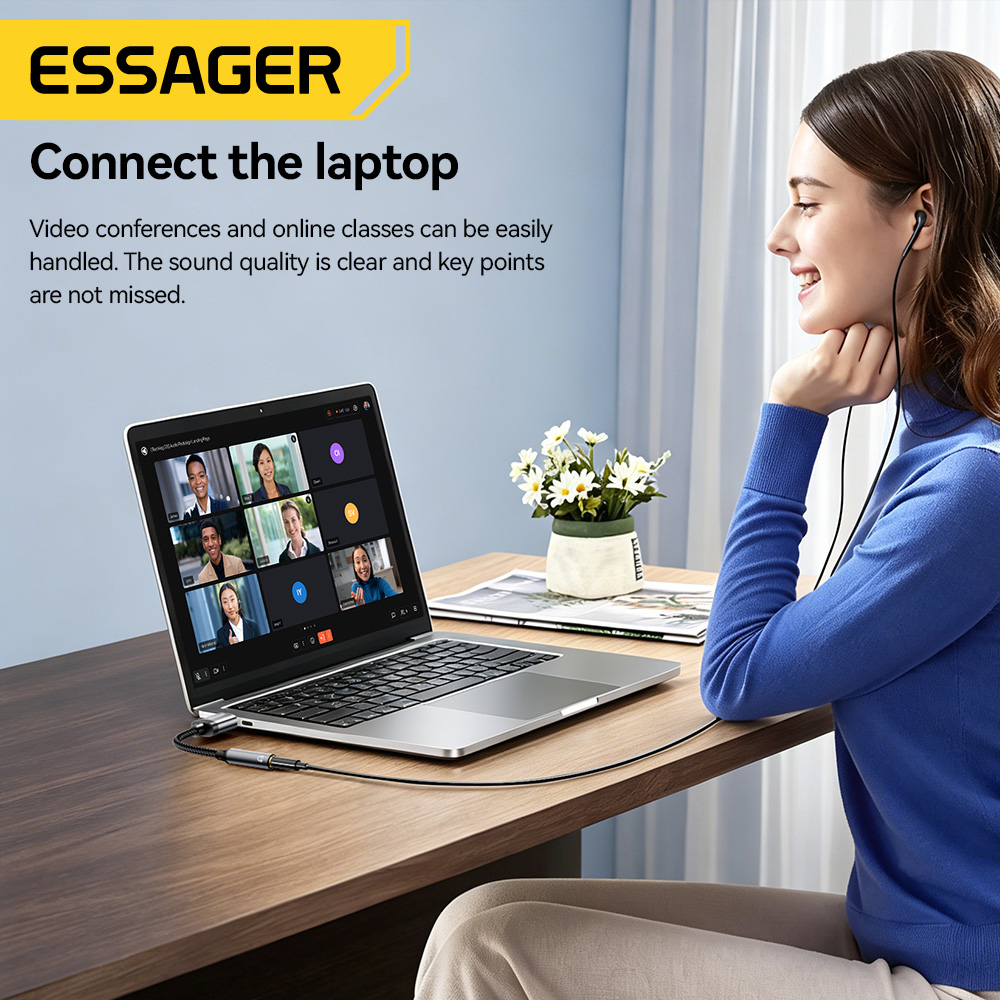 كابل صوت Essager من USB إلى 3. - مراجعة Wired Earphone Lightning وسعره